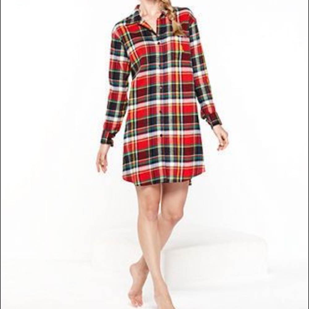 Ralph Lauren Flannel Notch Collar Nightgown